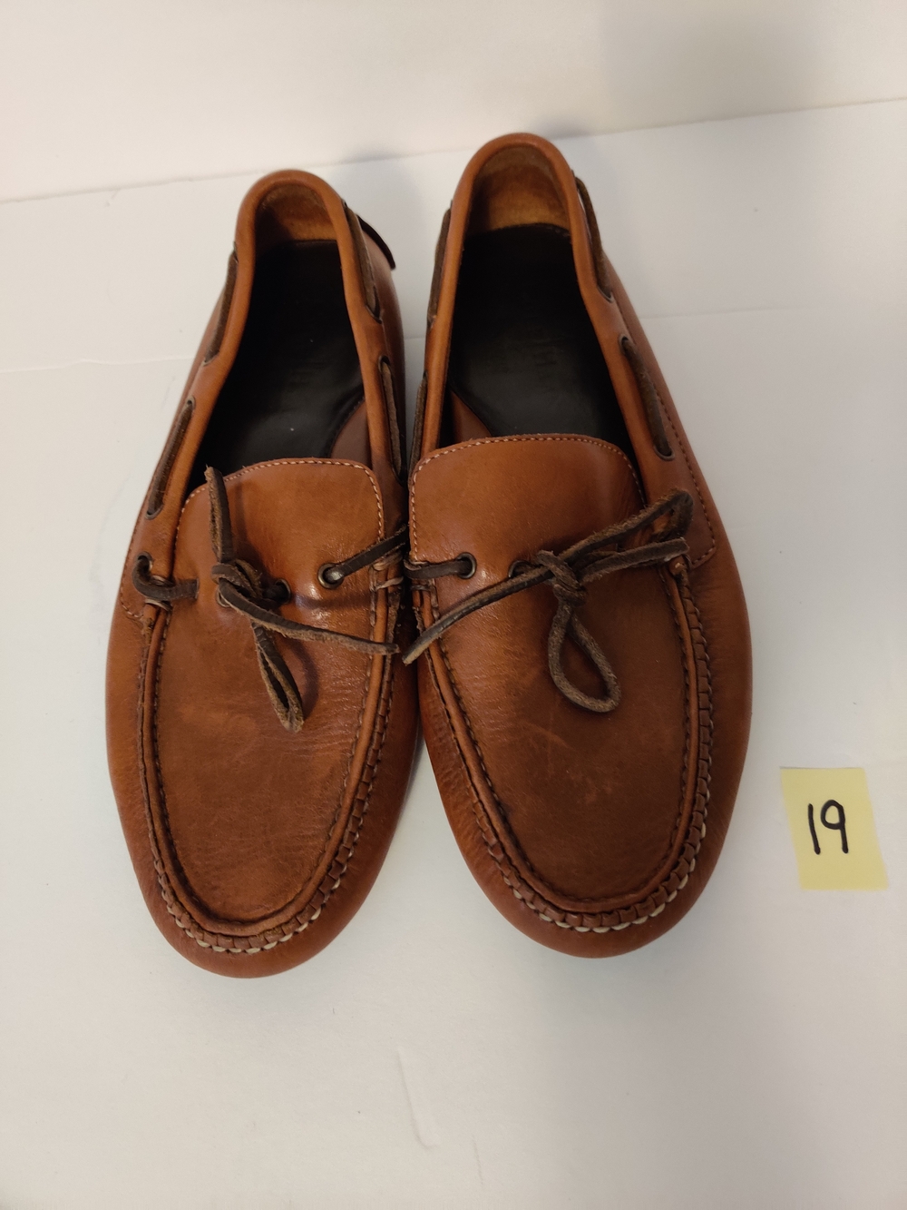 Cole Haan Leather Moccasin Loafers in Cognac Brown 8